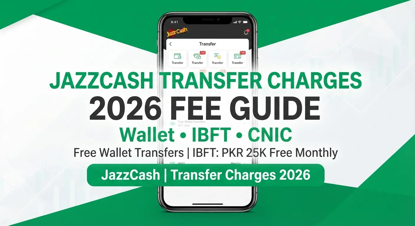 JazzCash Transfer Charges 2026 - Complete Guide | Wallet, IBFT & CNIC Fees