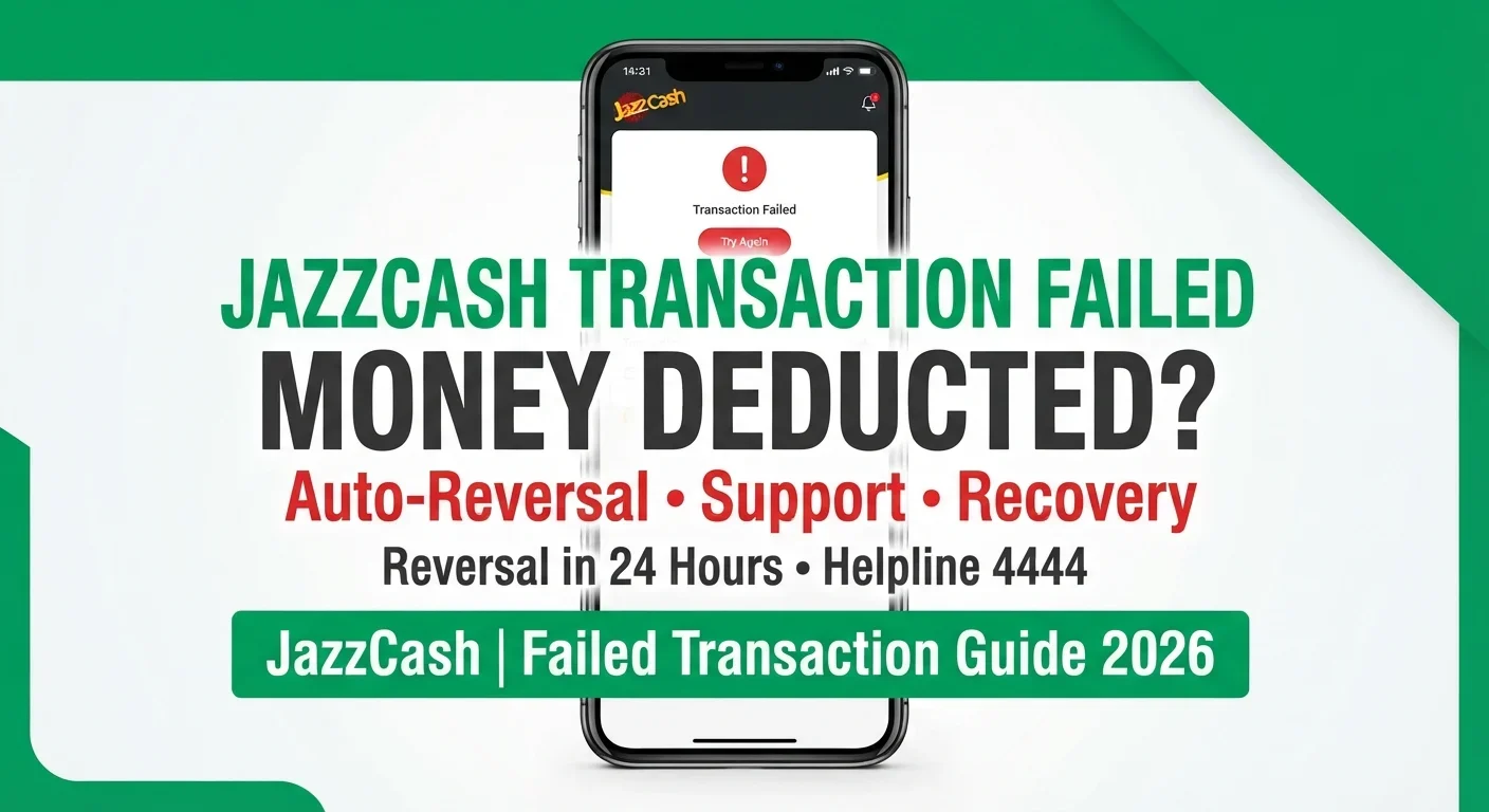 JazzCash Transaction Failed 2026 - Complete Guide | Money Deducted But Failed