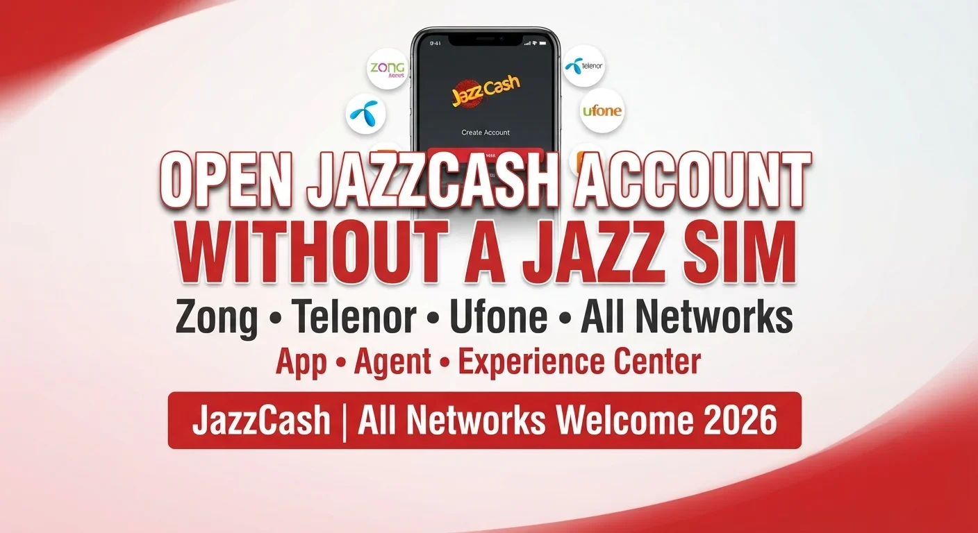How to Open a JazzCash Account Without a Jazz SIM 2026 - Complete Guide